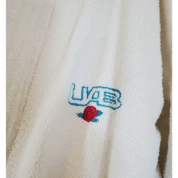 UAB Terry Cloth White Belted Robe with Pockets One size - Picture 2 of 3